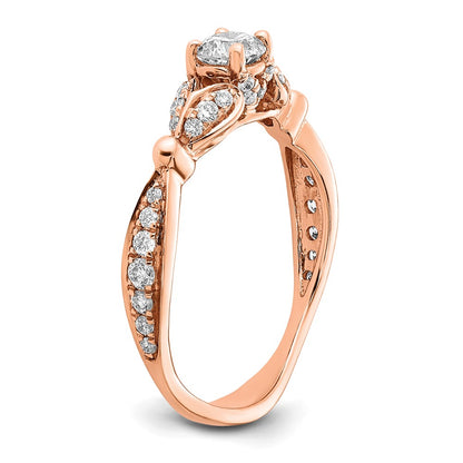 10K Rose Gold Semi-Mount Diamond Engagement Ring