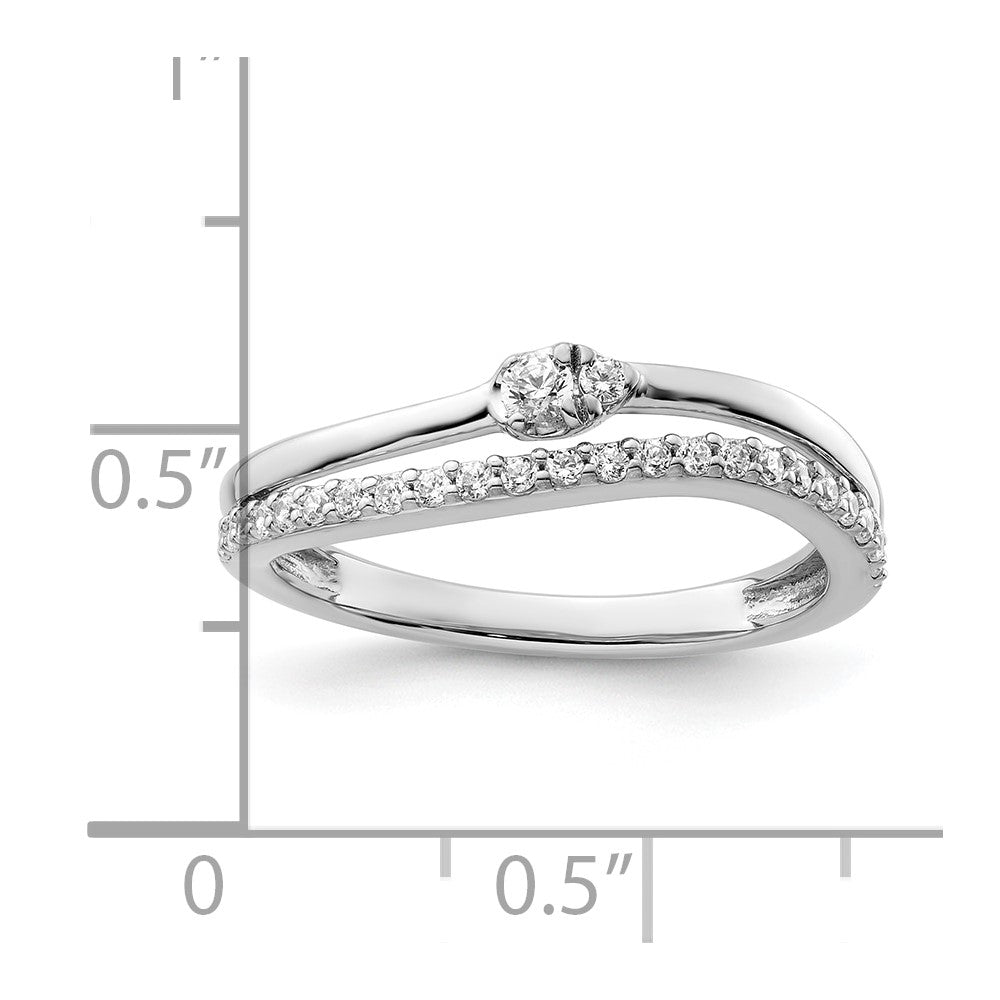 14K White Gold Polished Diamond Double Wedding Band Ring Fashion Ring