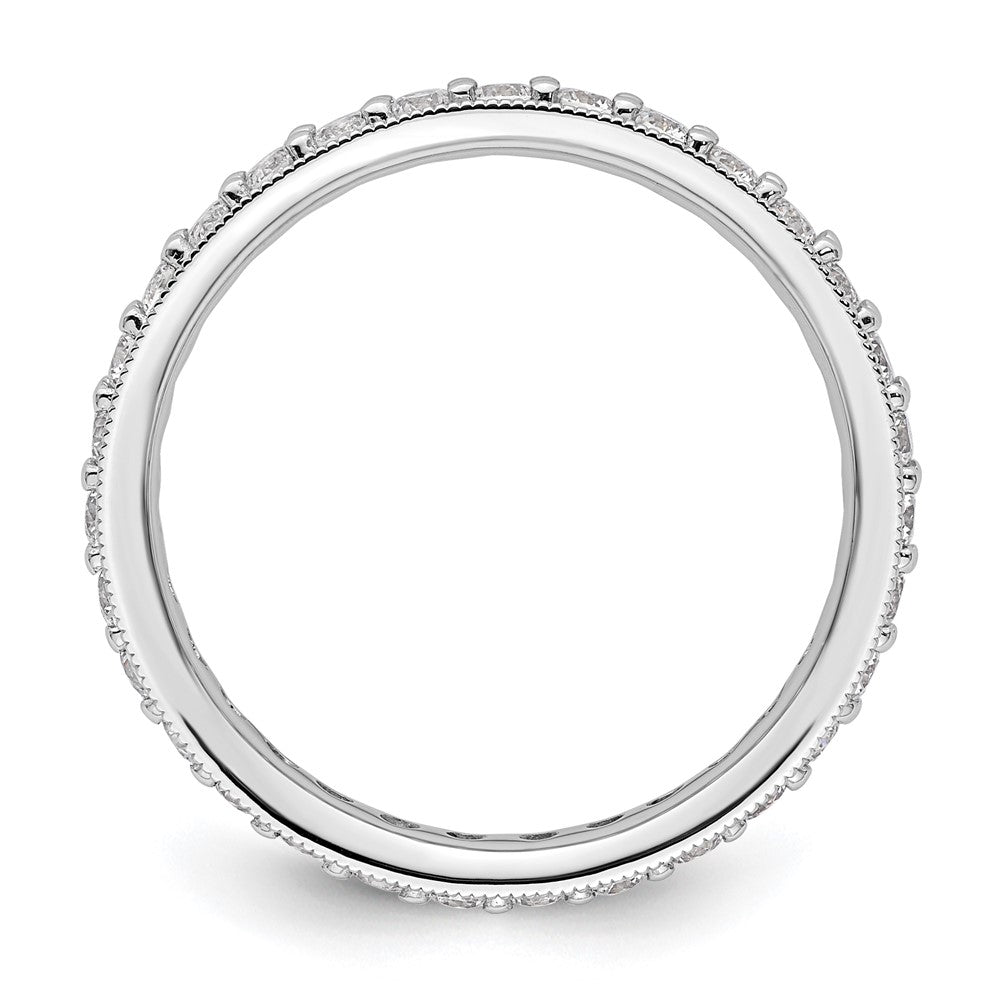 14K White Gold Polished Size 8.5 Vintage 1 carat Diamond Complete Eternity Wedding Band Ring