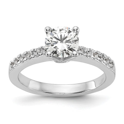 True Origin 14K White Gold 1/3 carat Lab Grown Diamond VS+ F+ Semi-Mount Round Engagement Ring