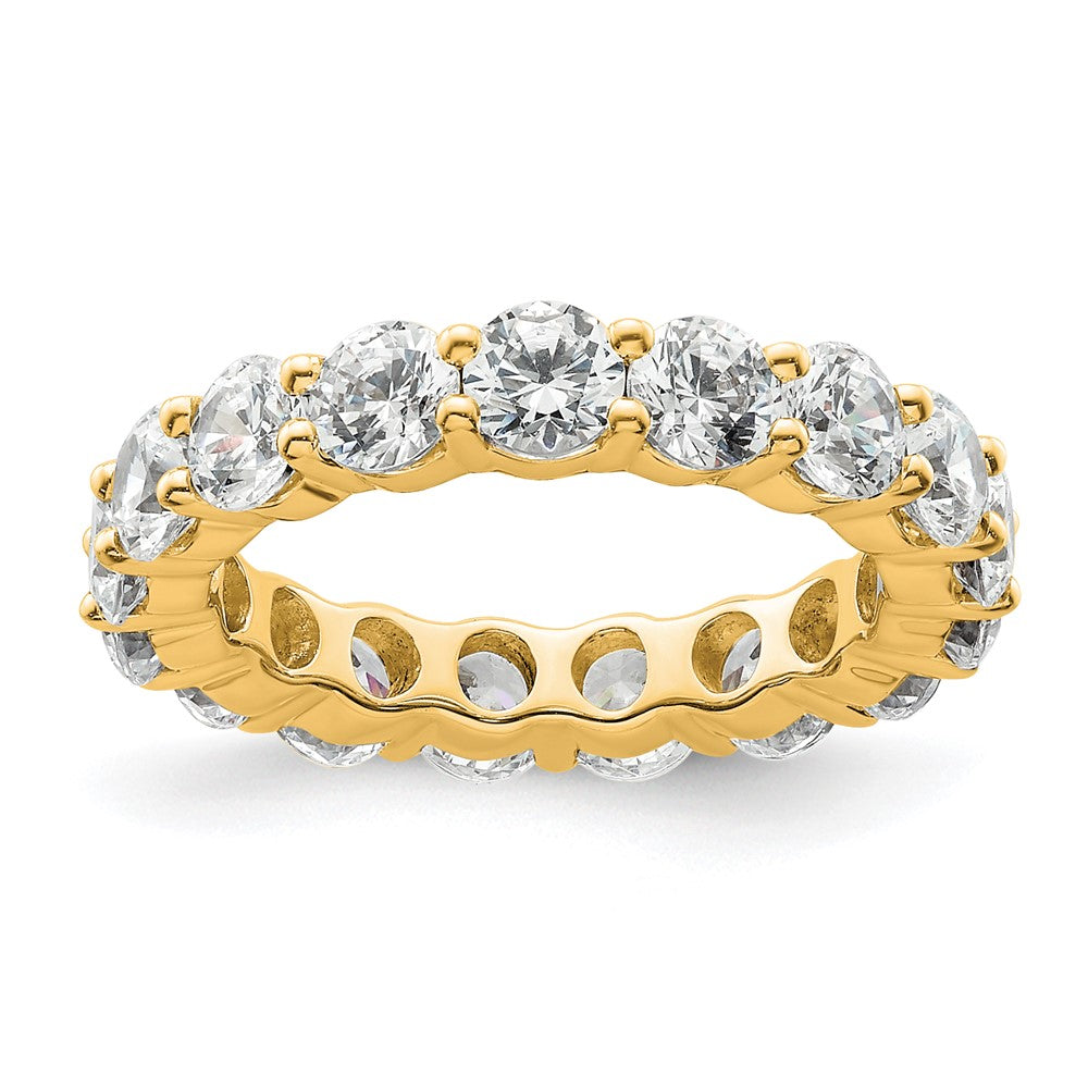14K Yellow Gold Polished Size 4.5 Shared Prong 3 carat Diamond Complete Eternity Wedding Band Ring