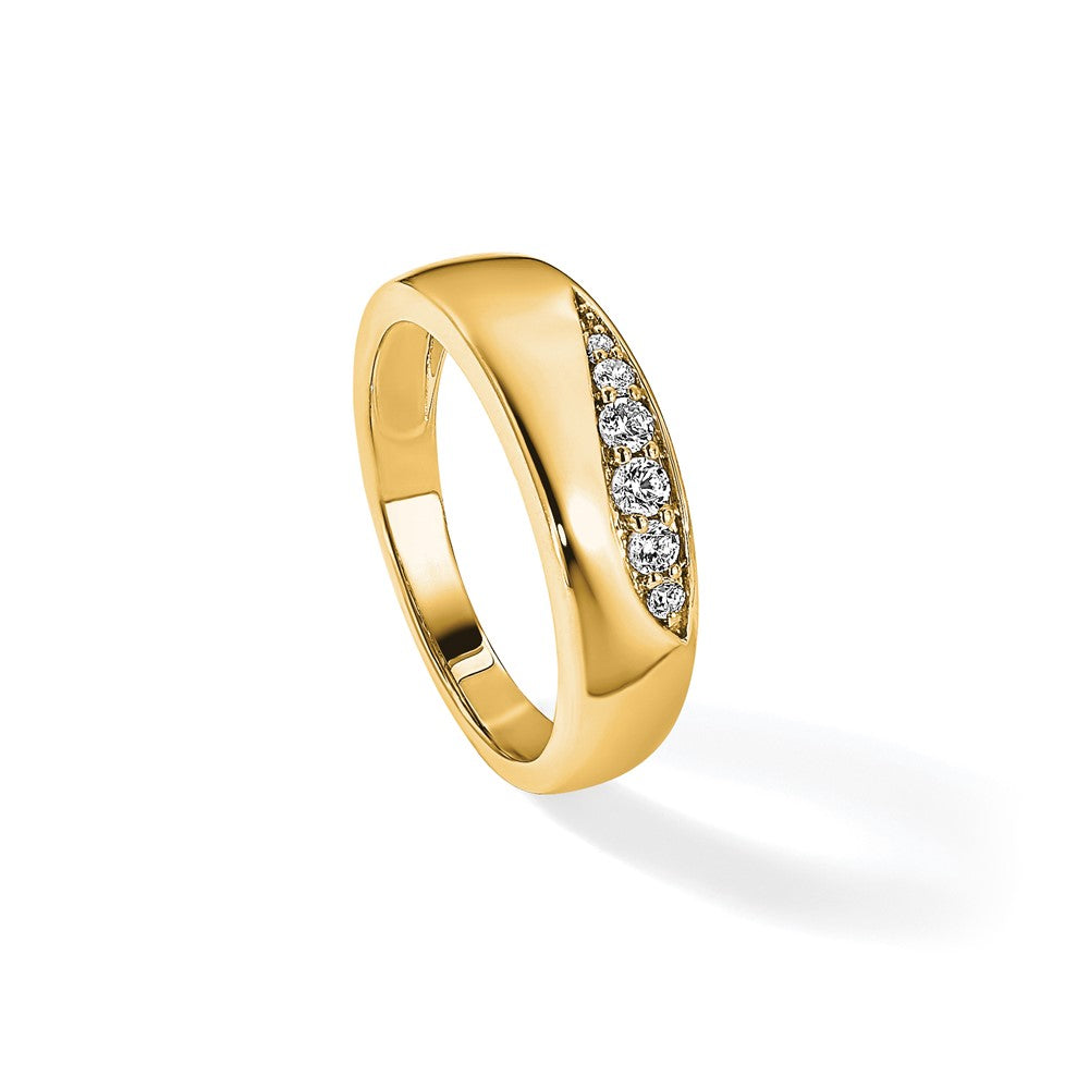 True Origin 14K Yellow Gold Men's 1/4 carat Lab Grown Diamond VS+ F+ Complete Wedding Band Ring