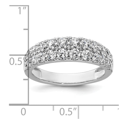 True Origin 14K White Gold 1 1/4 carat Lab Grown Diamond VS+ F+ Double Row Complete Wedding Band Ring