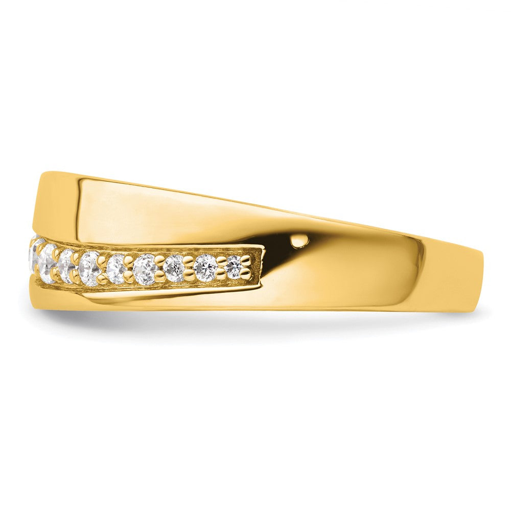 True Origin 14K Yellow Gold Men's 3/8 carat Lab Grown Diamond VS+ F+ Complete Wedding Band Ring