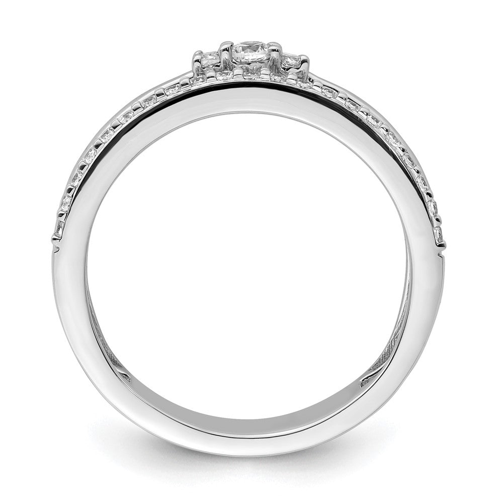 14K White Gold Polished Diamond Double Wedding Band Ring Fashion Ring