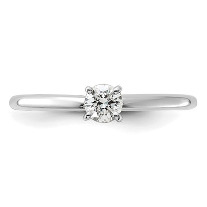 14K White Gold 1/4 carat Certified Lab Grown Diamond VS+ F+ Round Complete Solitaire Engagement Ring