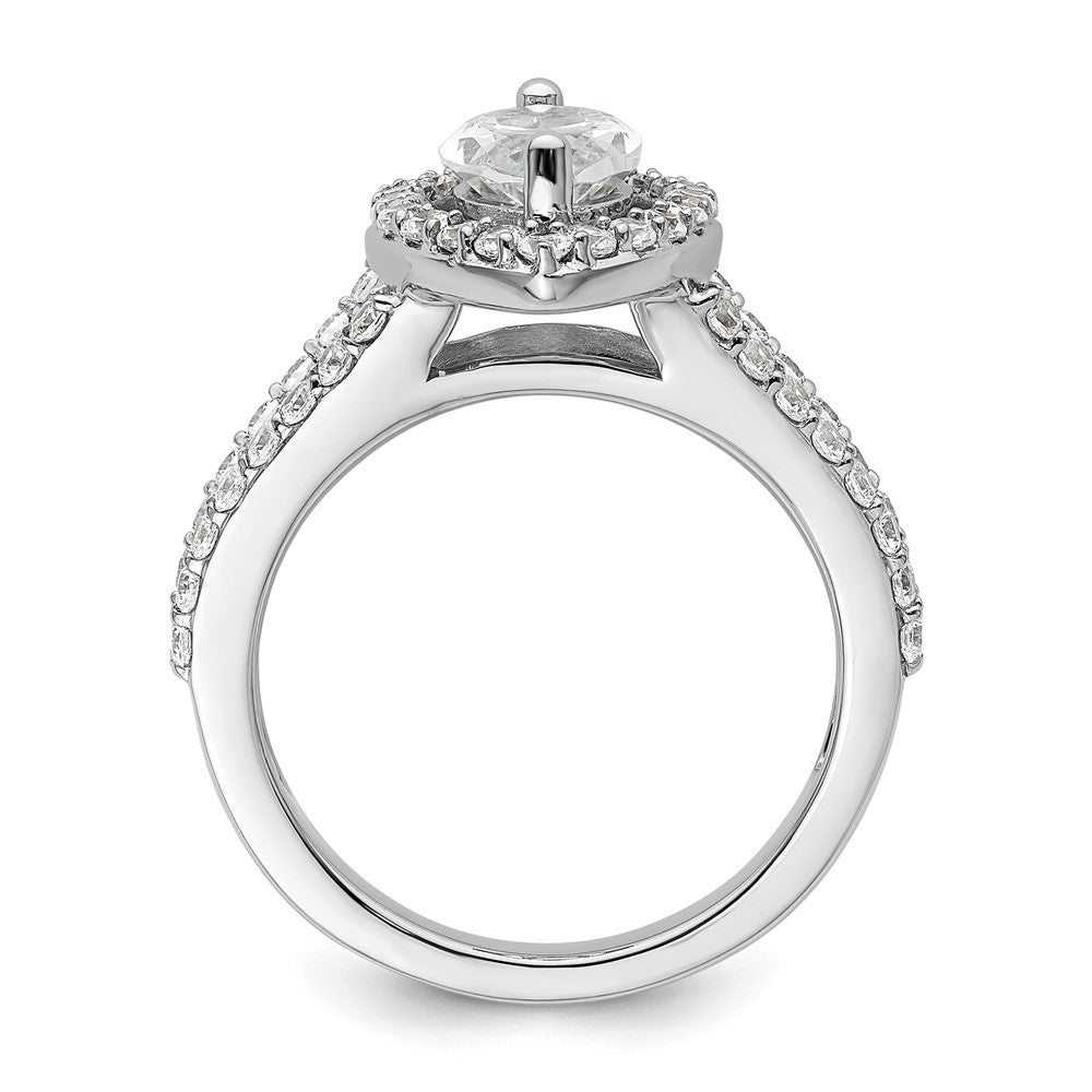 14K White Gold Halo Plus (Holds 2 carat (12x6mm) Marquise Center) 1 carat Diamond Semi-Mount Engagement Ring