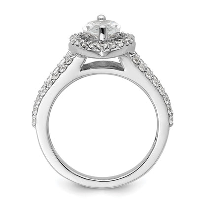 14K White Gold Halo Plus (Holds 2 carat (12x6mm) Marquise Center) 1 carat Diamond Semi-Mount Engagement Ring
