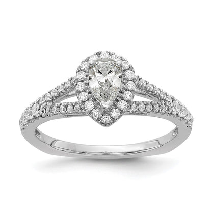 14K White Gold Pear Shaped Diamond Eng Ring