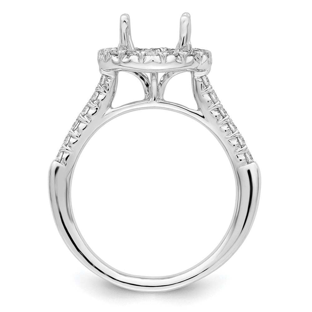 True Origin 14K White Gold 1/2 carat Lab Grown Diamond VS+ F+ Semi-Mount Round Halo Engagement Ring