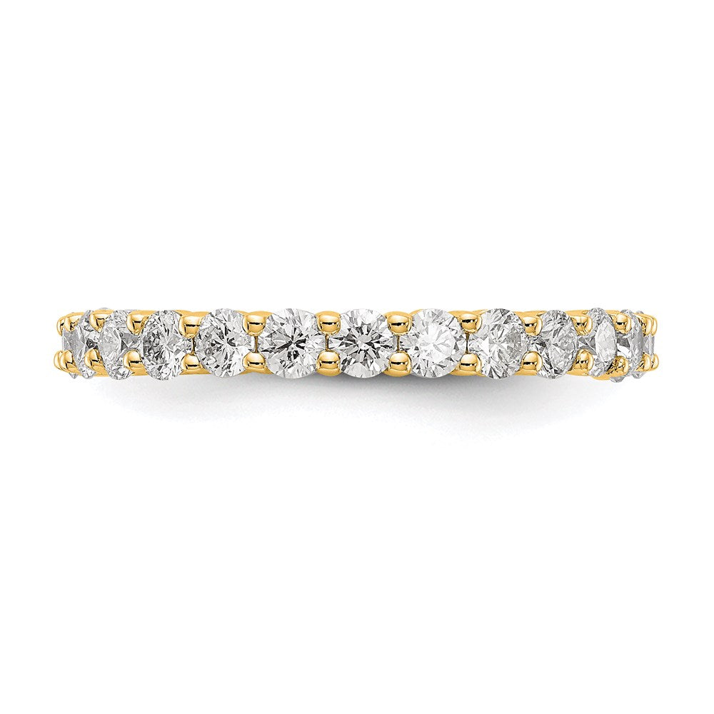 14K Yellow Gold 1.5CT Shared Prong Diamond Eternity Wedding Band Ring