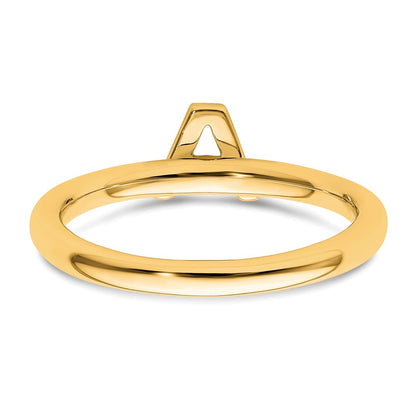 14K Yellow Gold Stackable Diamond Initial A Size 7 Ring