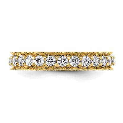 14K Yellow Gold Polished Size 6 Vintage 1 carat Diamond Complete Eternity Wedding Band Ring