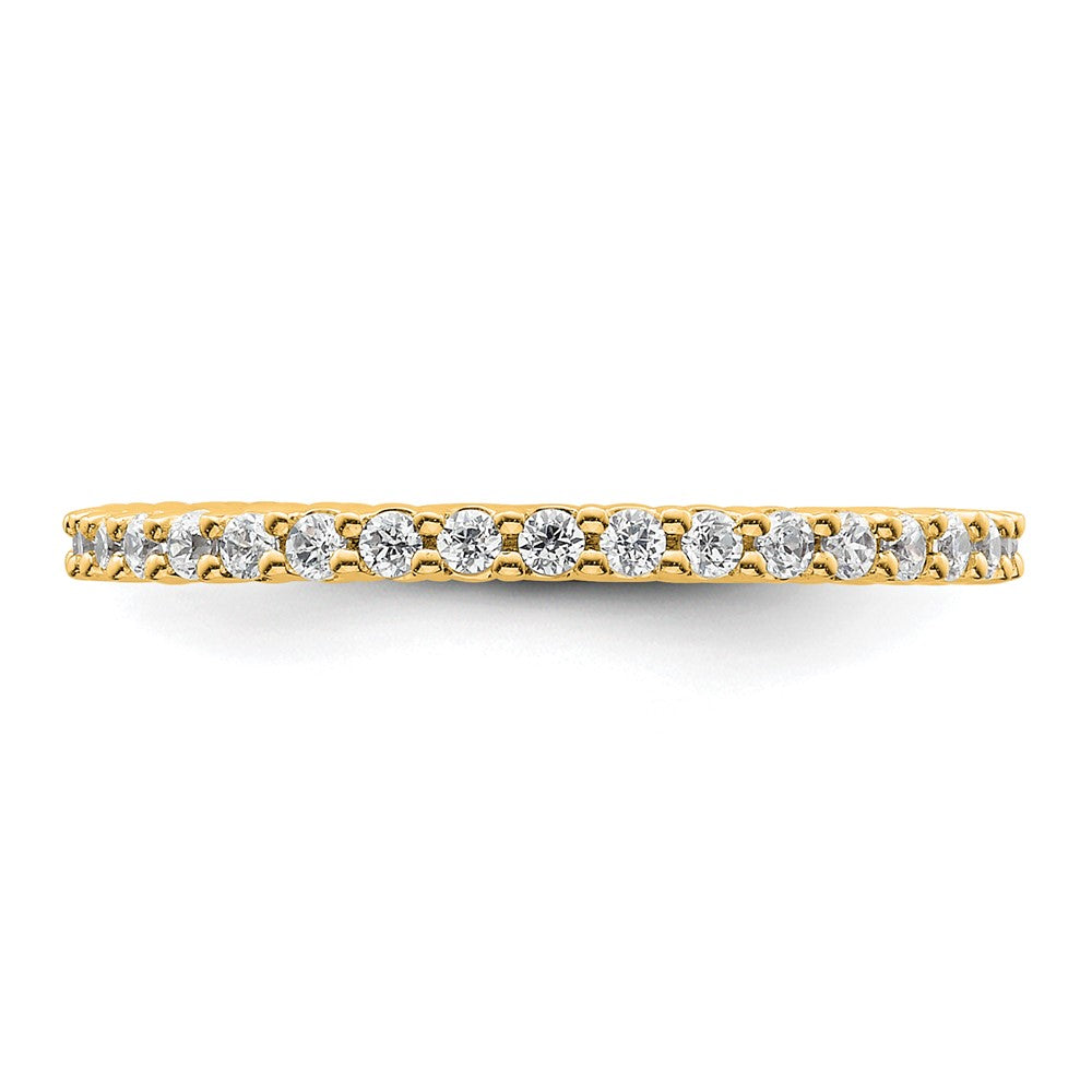 14K Yellow Gold Polished Size 6.5 Shared Prong 1/2 carat Diamond Complete Eternity Wedding Band Ring