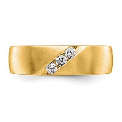 True Origin 14K Yellow Gold Men's 1/5 carat Lab Grown Diamond VS+ F+ Complete Wedding Band Ring