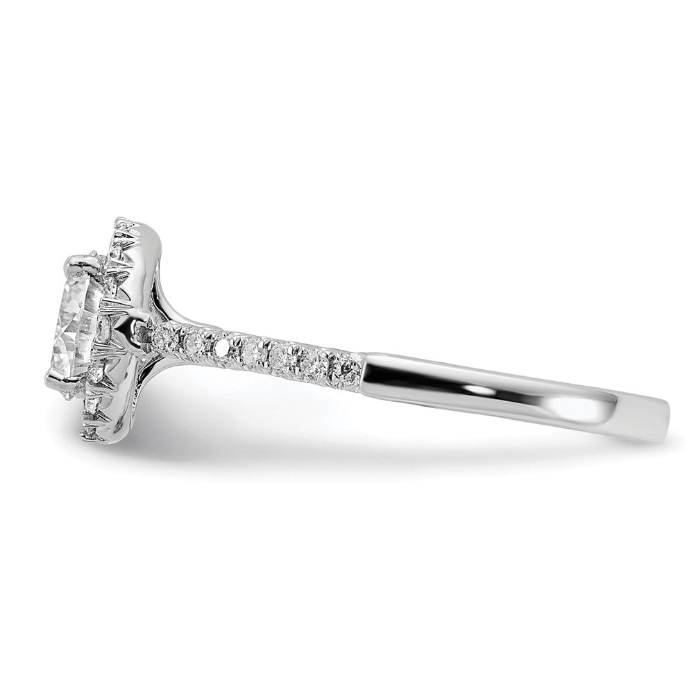 True Origin 14K White Gold 1/3 carat Lab Grown Diamond VS+ F+ Semi-Mount Round Halo Engagement Ring