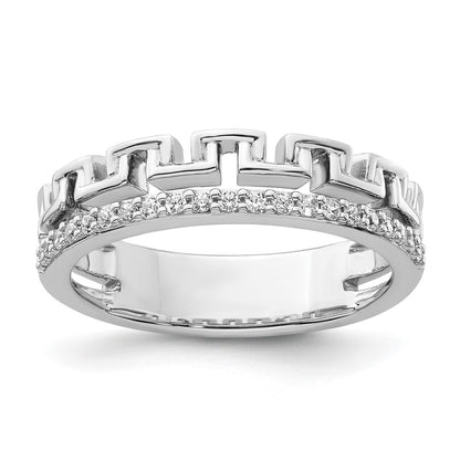 14K White Gold Polished Diamond Double Wedding Band Ring Fashion Ring