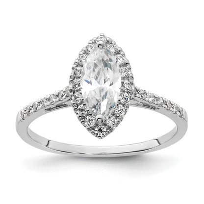 14K White Gold Halo (Holds 3/4 carat (9.0x4.5mm) Marquise Center) 1/3 carat Diamond Semi-mount Engagement Ring