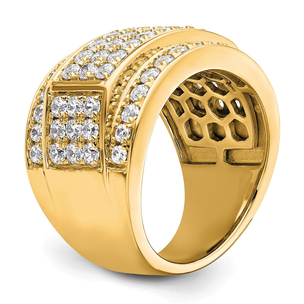 True Origin 14K Yellow Gold Men's 3 carat Lab Grown Diamond VS+ F+ Complete Heirloom Ring
