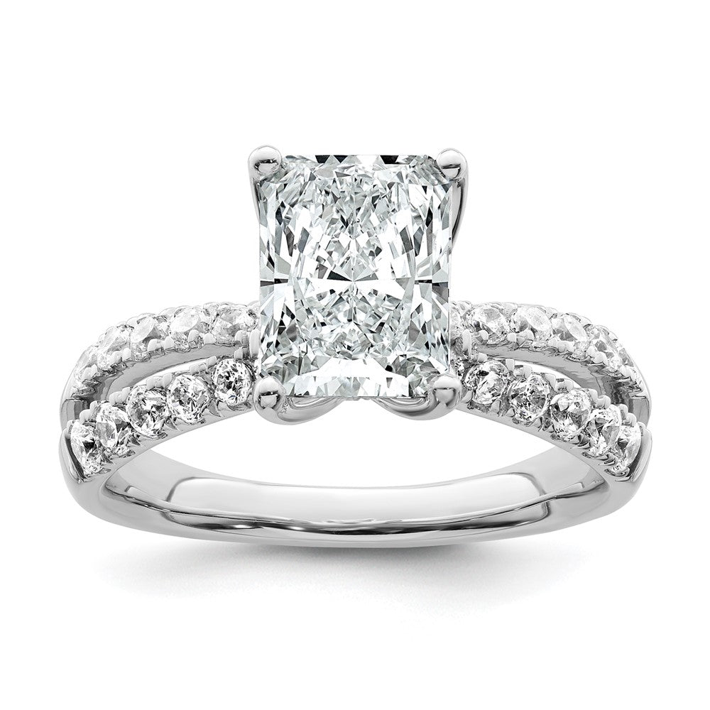 True Origin 14K White Gold 2 5/8 carat Lab Grown Diamond VS+ F+ Complete Radiant Engagement Ring