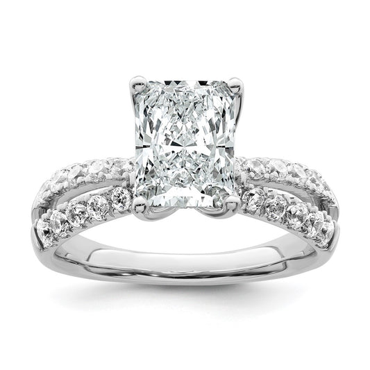 True Origin 14K White Gold 2 5/8 carat Lab Grown Diamond VS+ F+ Complete Radiant Engagement Ring