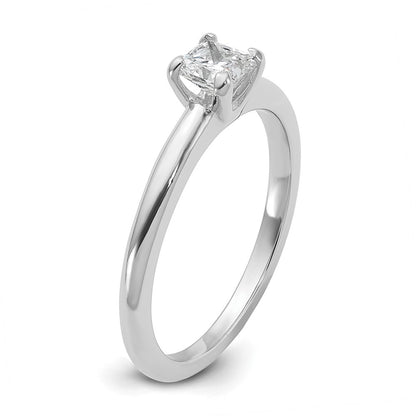 14K White Gold 1/2 carat Certified Lab Grown Diamond VS+ F+ Princess Complete Solitaire Engagement Ring