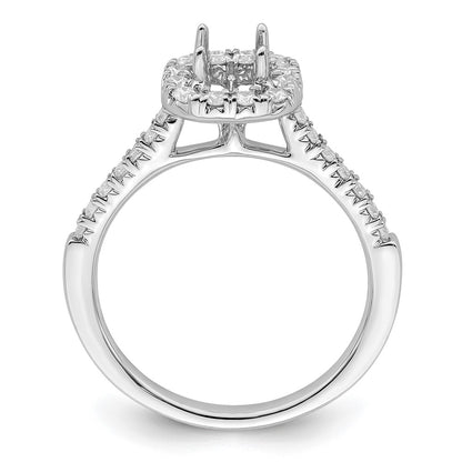 True Origin 14K White Gold 1/2 carat Lab Grown Diamond VS+ F+ Semi-Mount Asscher Halo Engagement Ring