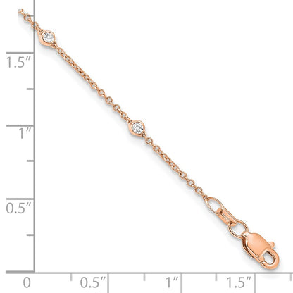 True Origin 14K Rose Gold 1/5 carat Lab Grown Diamond VS+ F+ Complete 9 Station 9 in Bracelet