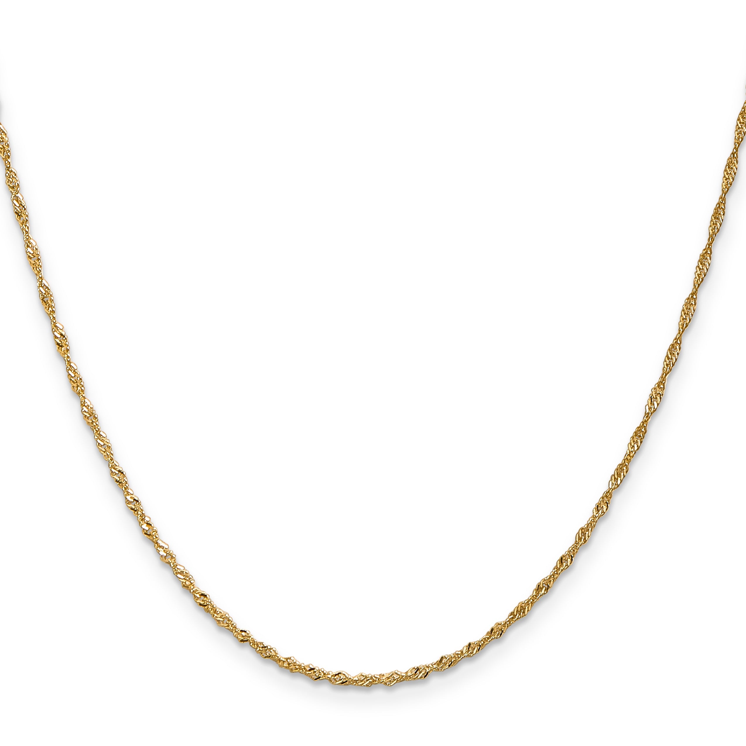 18 Inch 14K 1.3mm Singapore Chain Necklace
