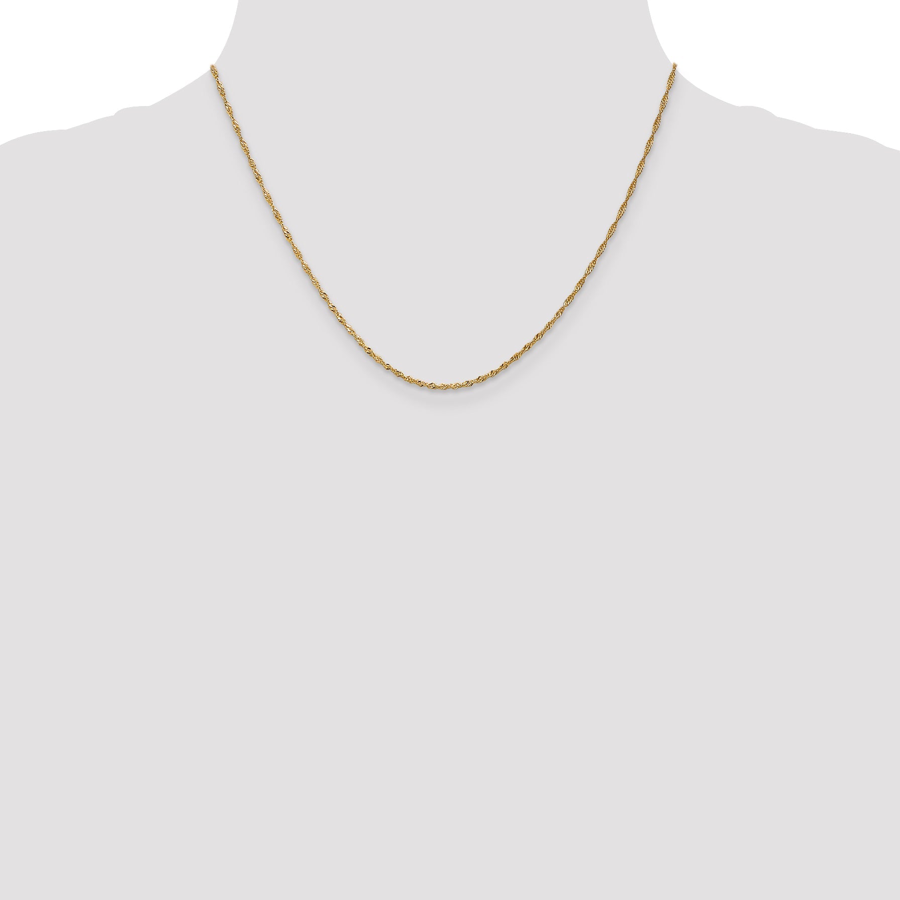 18 Inch 14K 1.3mm Singapore Chain Necklace