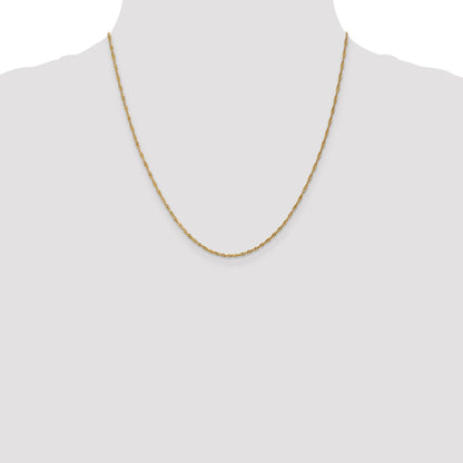 20 Inch 14K 1.3mm Singapore Chain Necklace