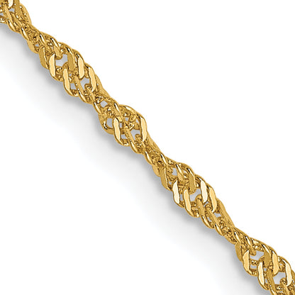 18 Inch 14K 1.3mm Singapore Chain Necklace