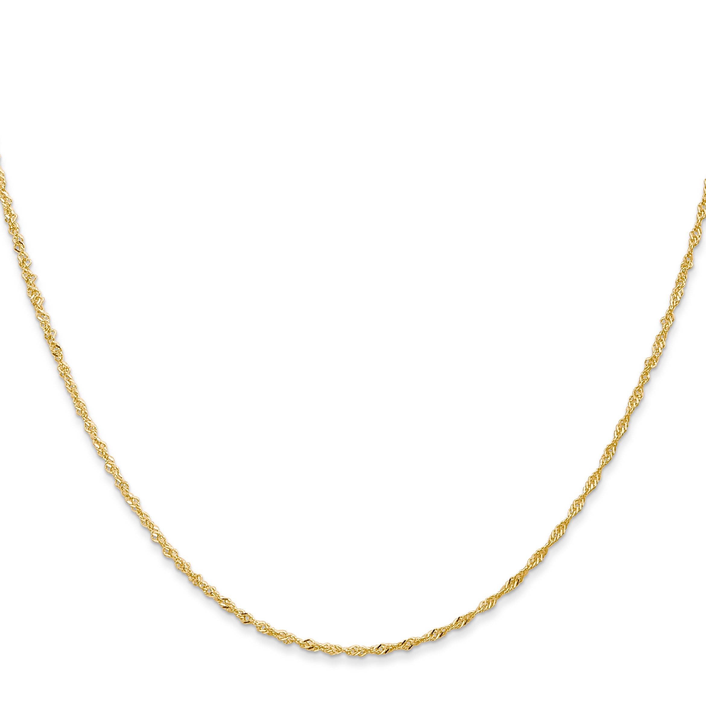 20 Inch 10K 1 mm Singapore Chain Necklace