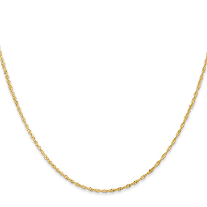 20 Inch 10K 1 mm Singapore Chain Necklace