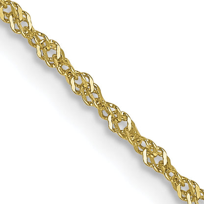 20 Inch 10K 1 mm Singapore Chain Necklace