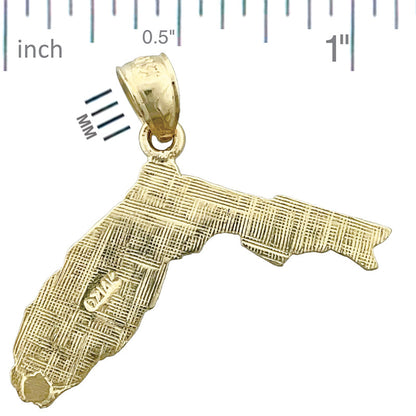 14K Gold Florida State Map Pendant