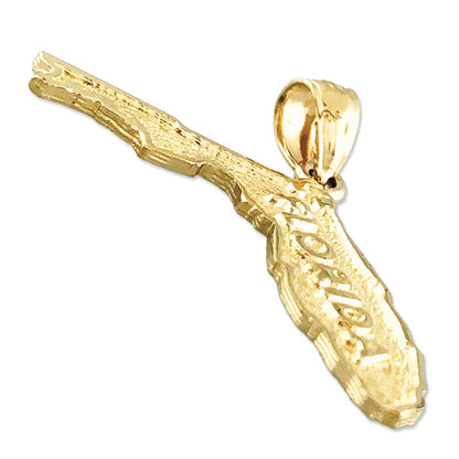 14K Gold Florida State Map Pendant