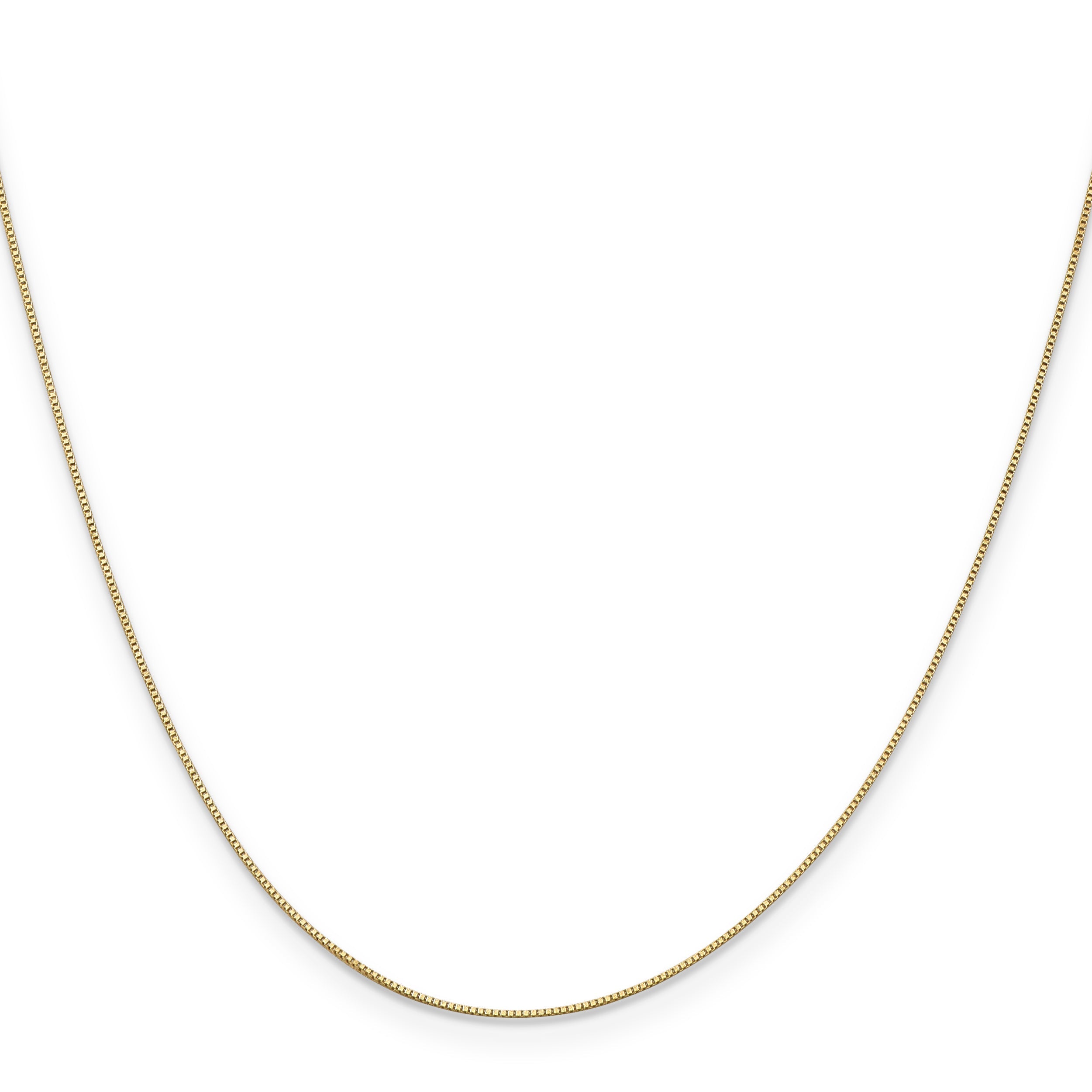 10K Yellow Gold .5mm Baby Box Chain Spring Ring Clasp