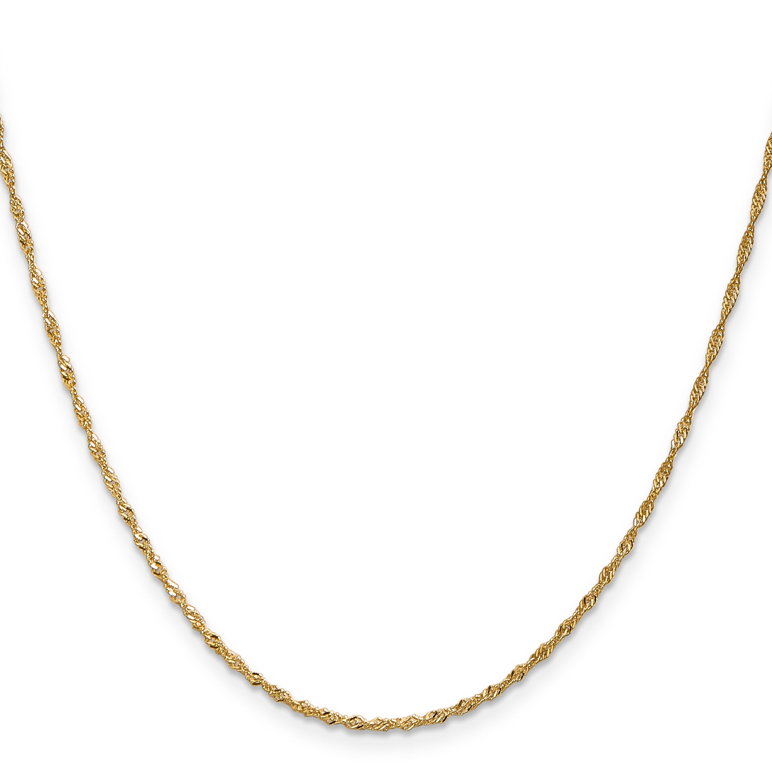 18 Inch 10K 1.3 mm Singapore Chain Necklace
