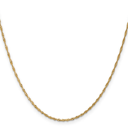 18 Inch 10K 1.3 mm Singapore Chain Necklace