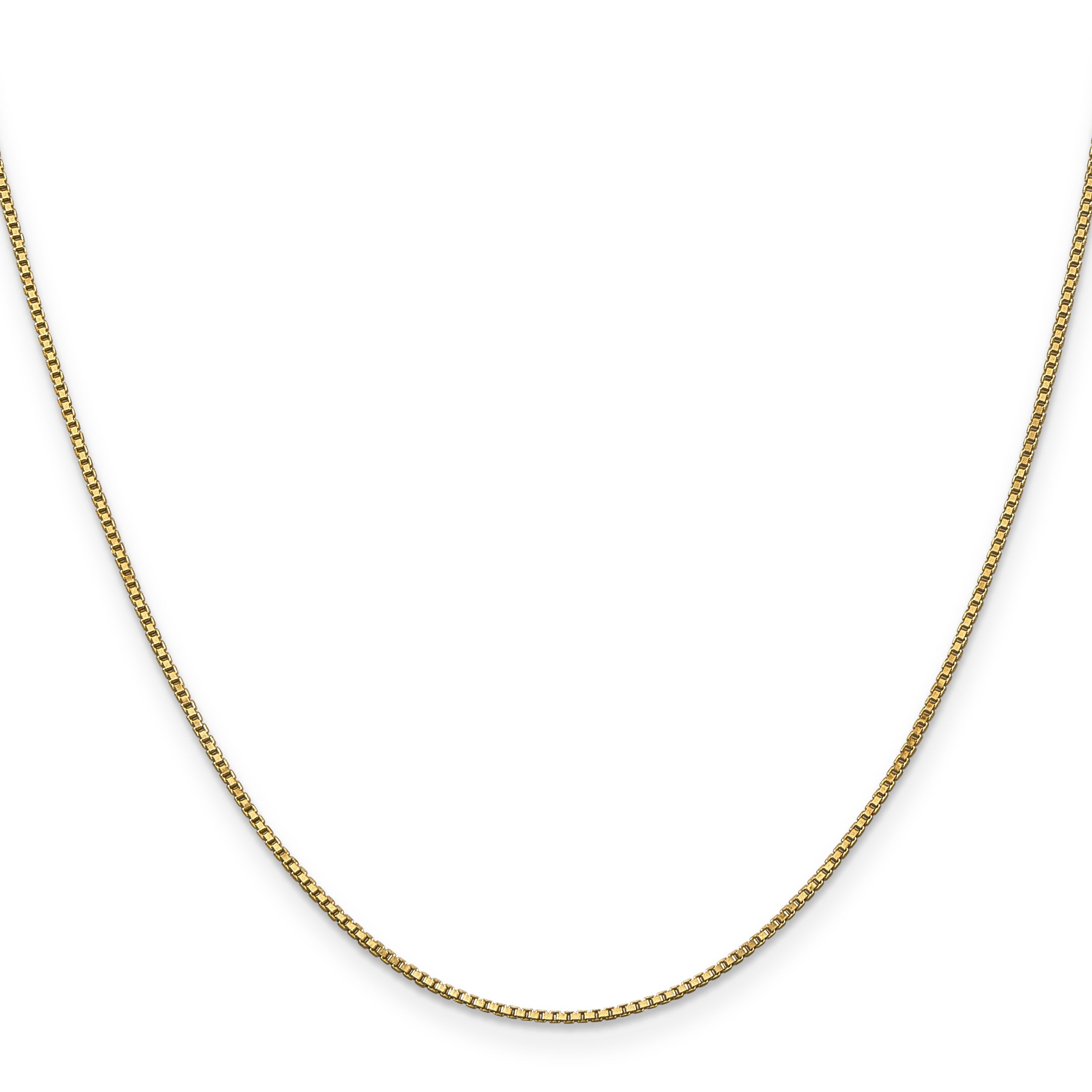 22 Inch 10K Yellow Gold 1mm Box Chain Necklace