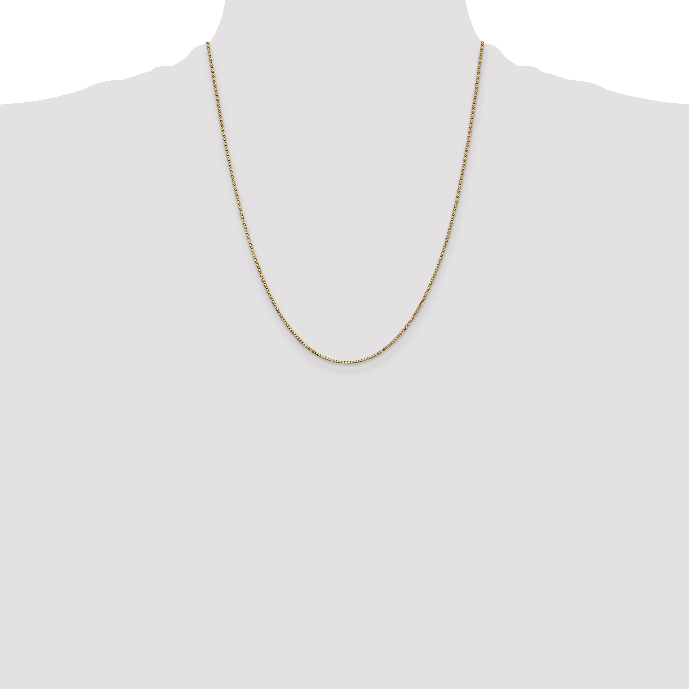 22 Inch 10K Yellow Gold 1mm Box Chain Necklace