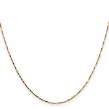 22 Inch 10K Yellow Gold .7mm Box Chain Necklace