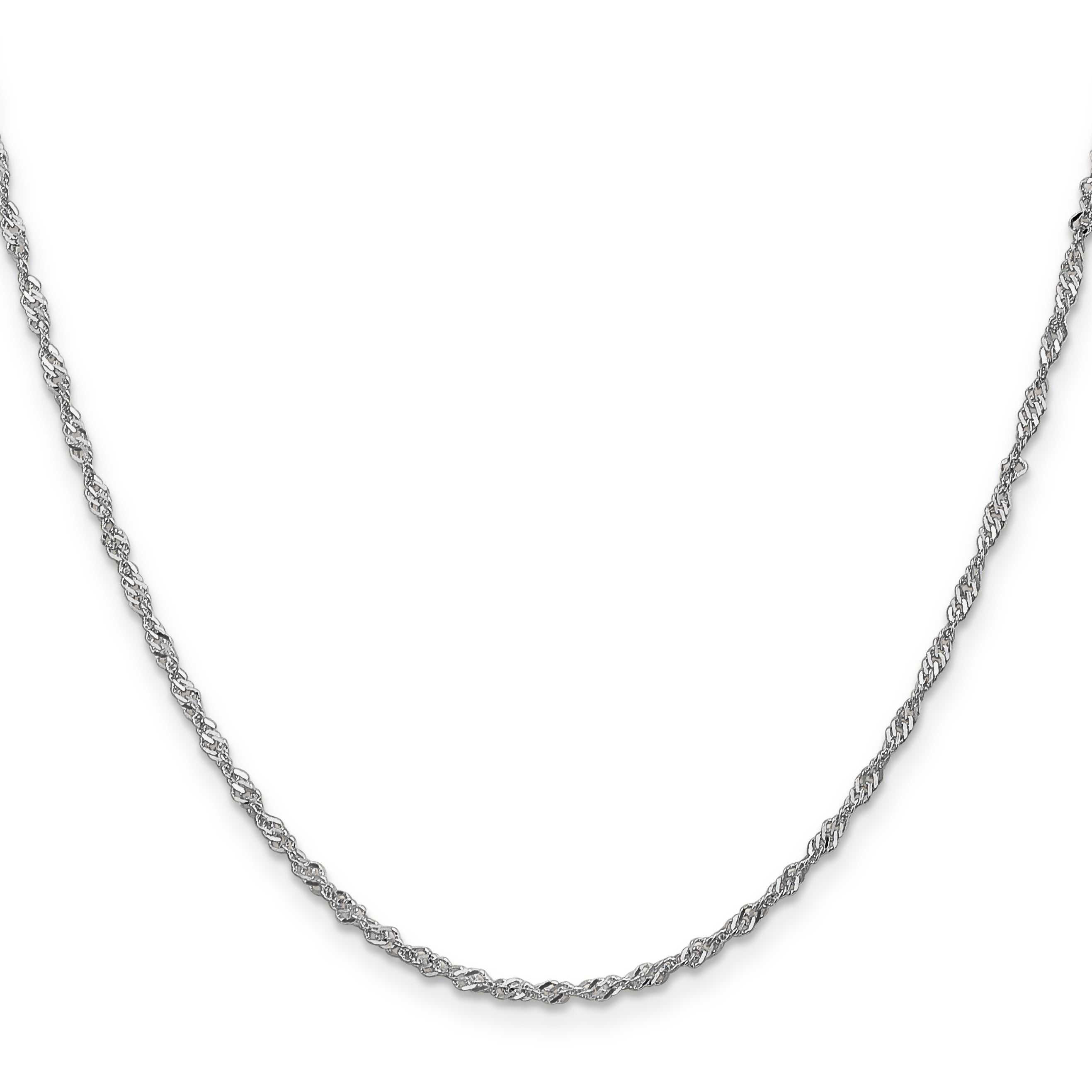 20 Inch 14K White Gold 1.6mm Singapore Chain Necklace