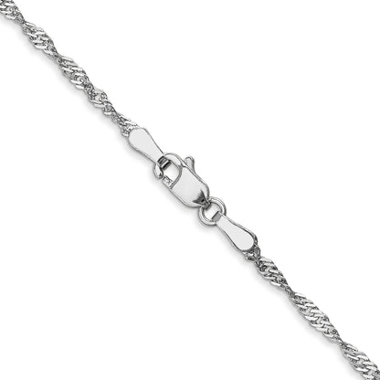 24 Inch 14K White Gold 1.6mm Singapore Chain Necklace
