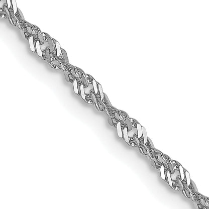 20 Inch 14K White Gold 1.6mm Singapore Chain Necklace