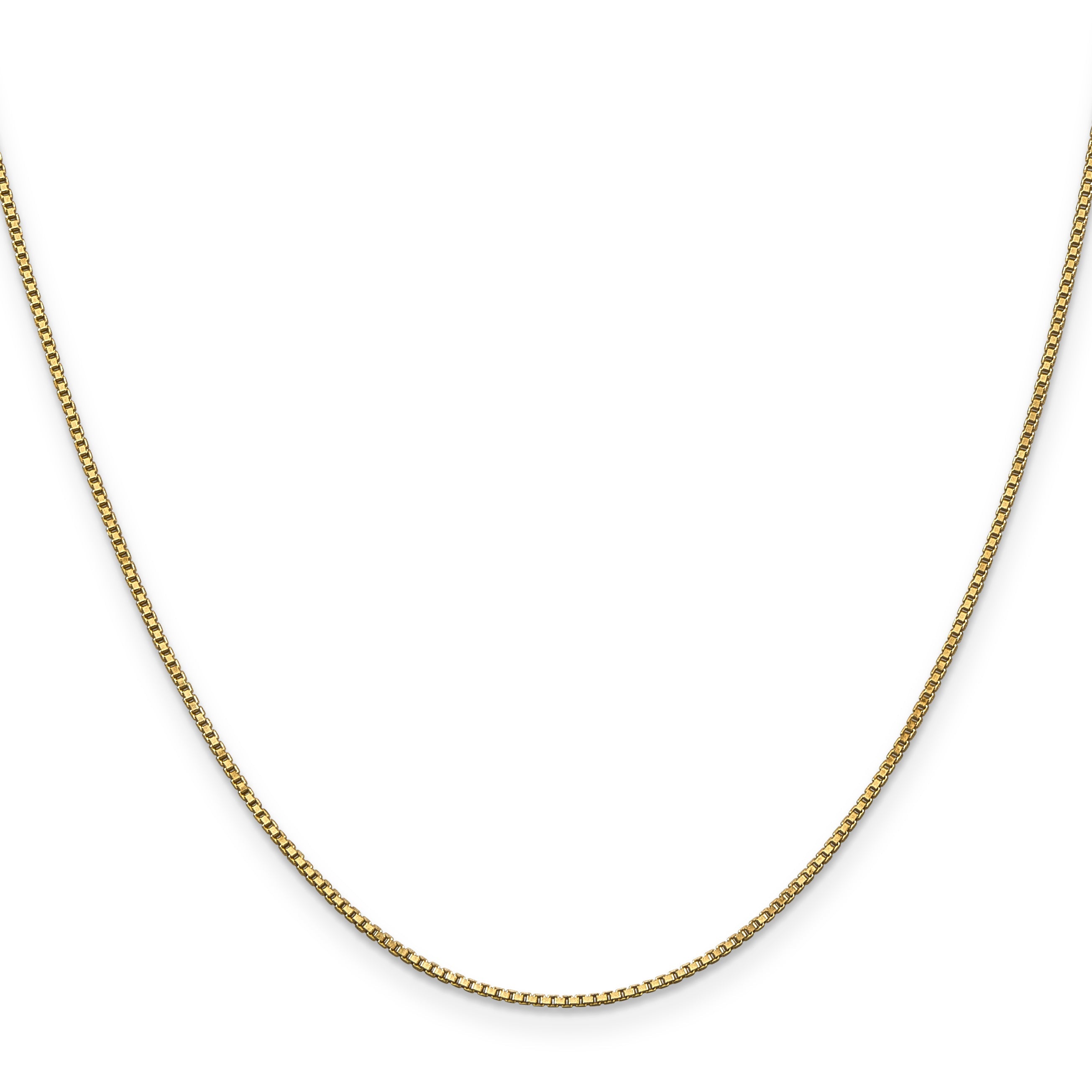 3 Inch 14K Yellow Gold 1mm Box Chain Necklace