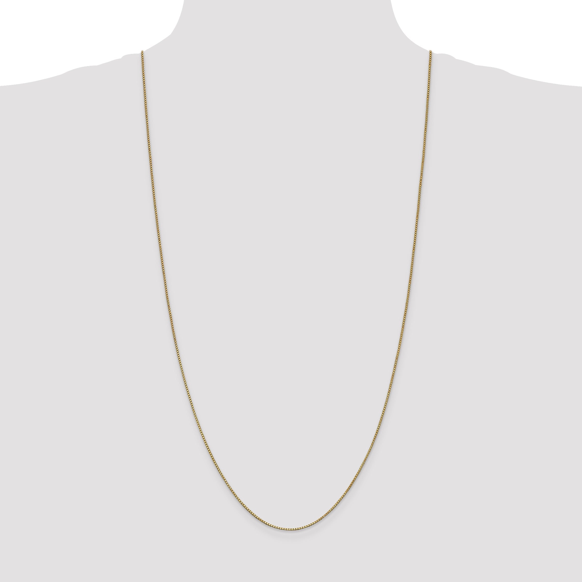3 Inch 14K Yellow Gold 1mm Box Chain Necklace