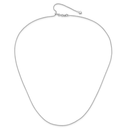 30 Inch 10K White Gold Adjustable 1mm Wheat Chain Necklace