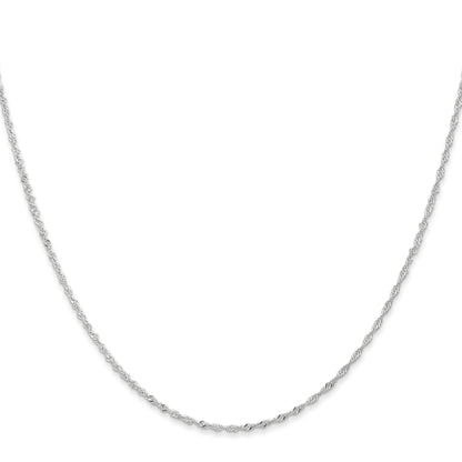20 Inch 10K White Gold 1mm Singapore Chain Necklace